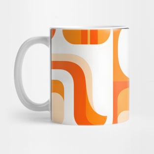 Abstract Retro 70s Orange Pattern Mug